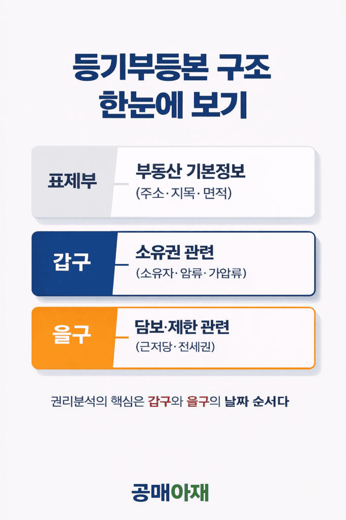 권리분석의 핵심은 갑구와 을구의 날짜 순서다