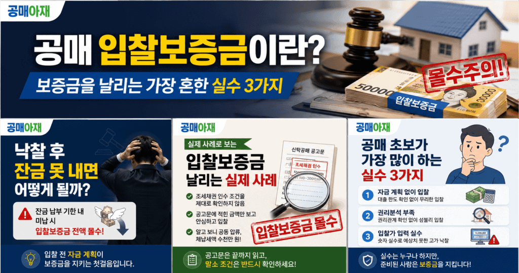 공매 입찰보증금이란 무엇이며 보증금 몰수 사례와 주의사항을 설명하는 공매아재 대표 이미지