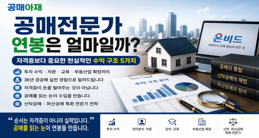 공매전문가 연봉과 현실적인 수익 구조 5가지를 설명하는 공매아재 대표이미지