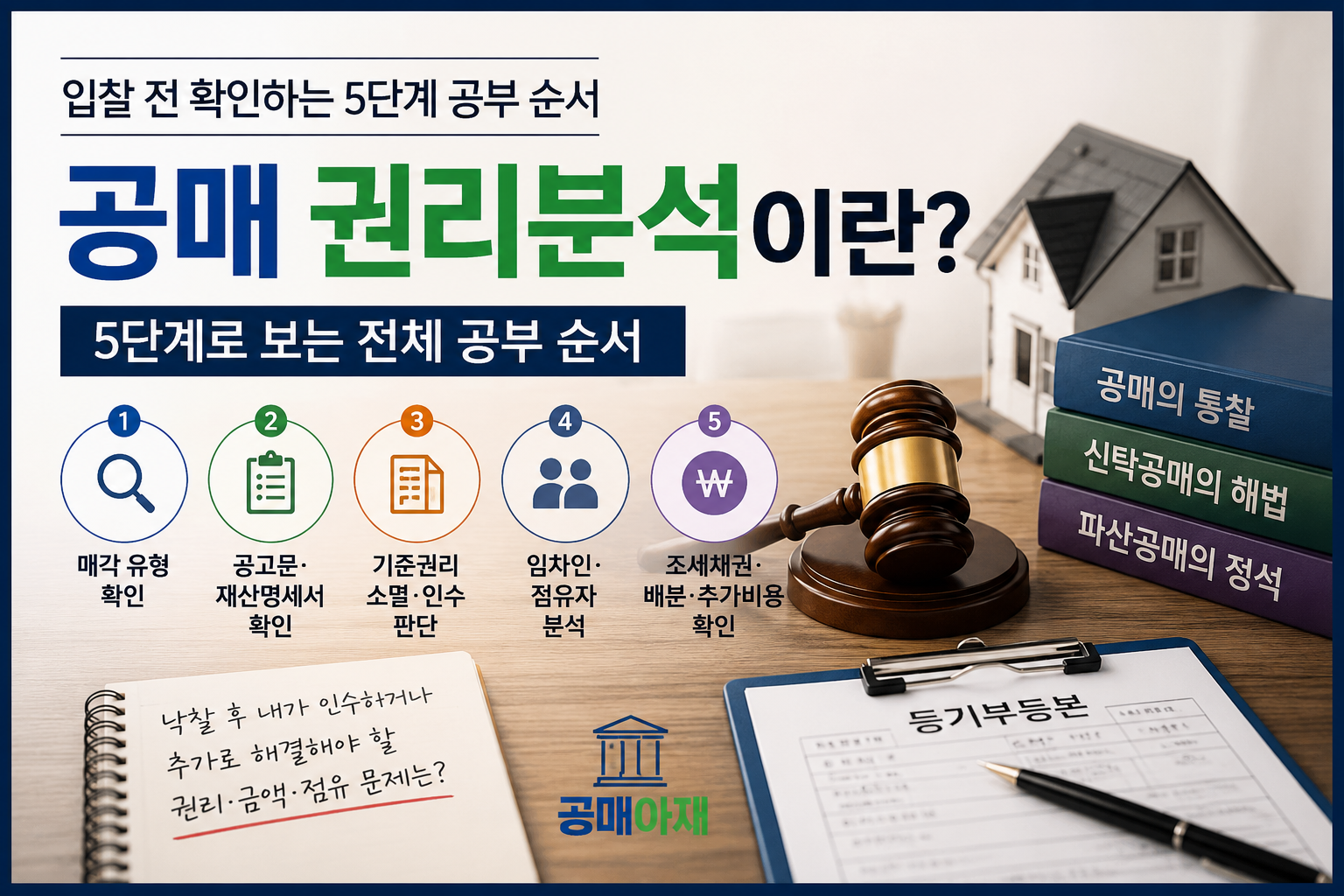 공매 권리분석이란 - 입찰 전 확인하는 5단계 공부 순서를 설명하는 대표 이미지