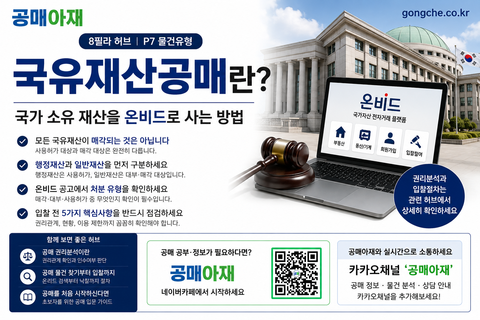 국유재산공매란 대표 이미지로 국가 소유 일반재산을 온비드를 통해 매수하는 방법과 사용허가·매각의 차이를 설명한 공매아재 인포그래픽