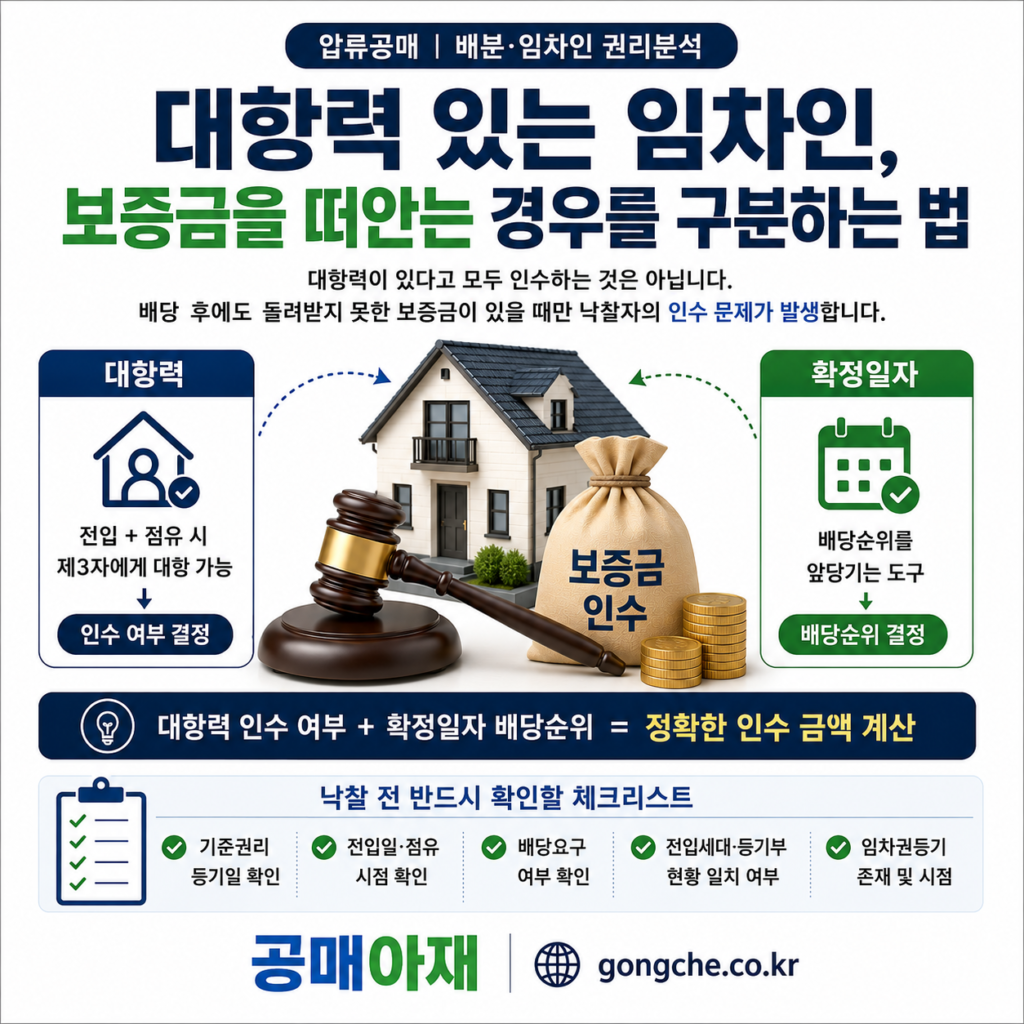 대항력 있는 임차인의 보증금을 낙찰자가 떠안는 경우와 인수 금액 계산 방법