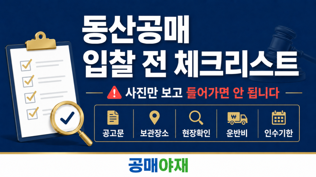 동산공매 입찰 전 체크리스트와 사진만 보고 들어가면 안 되는 이유를 설명하는 공매아재 블로그 대표 이미지